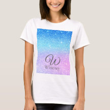 Chic lila ombré blå glitter modern