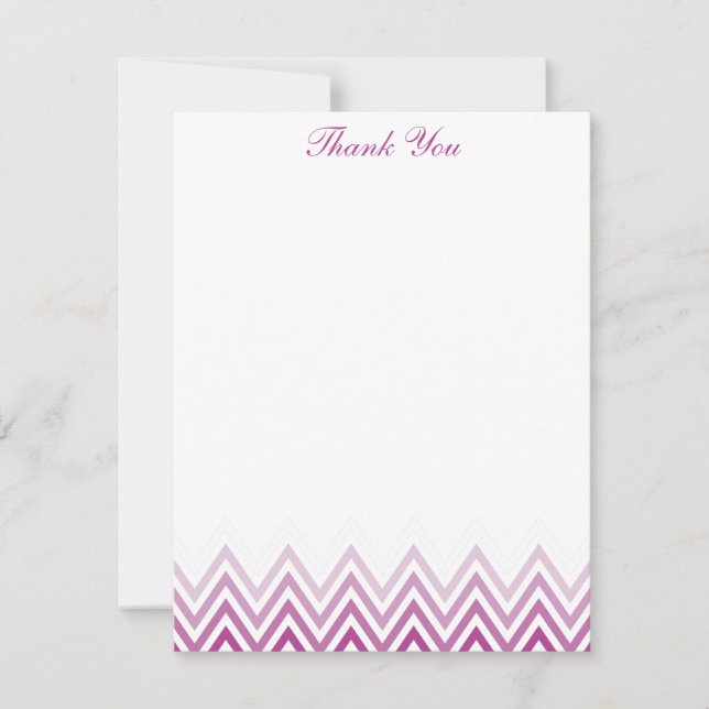 Chic Lila Ombre Chevrons Note Card Inbjudningar (Framsida)