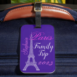 Chic Lila Paris Eiffel Torn Family Resa Bagagebricka