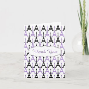 Chic Lila Paris Eiffel Torn Party Tack Kort