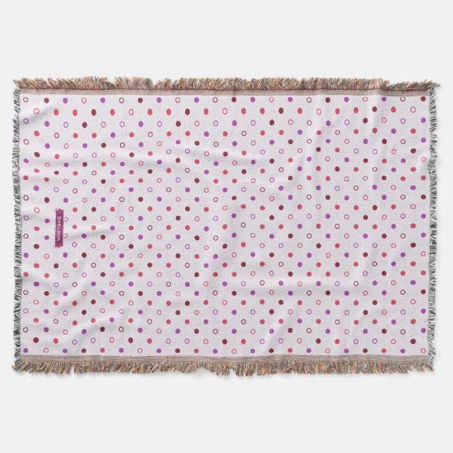 Chic lila polka dots mönster filt (Framsidan)