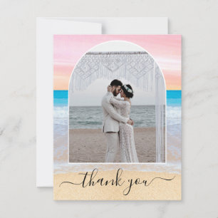Chic Lila Rosa Tropical Beach Photo Arch Tack Kort