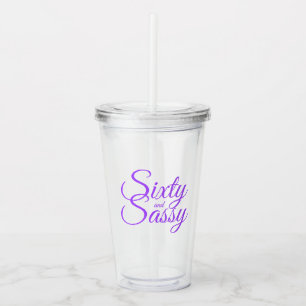 Chic Lila Script 60 Sassy 60 födelsedagar Take Away Mugg