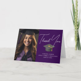 Chic Lila Student Photo Anpassningsbar Studenten Tack Kort