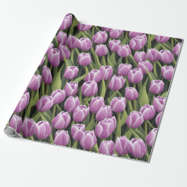 Chic Lila Tulip Greenery Garden Presentpapper