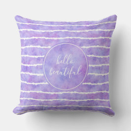 Chic Lila Watercolor Rand Vacker Kudde