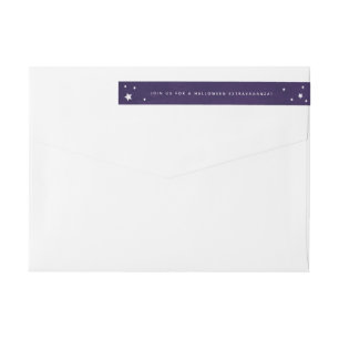 Chic Lila+White Stars Wraparound Address Label Etikettband