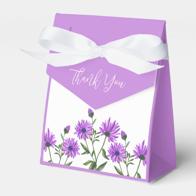 Chic Lila Xeranthemum Blommigt Tack Presentaskar (Framsidan Sidan)