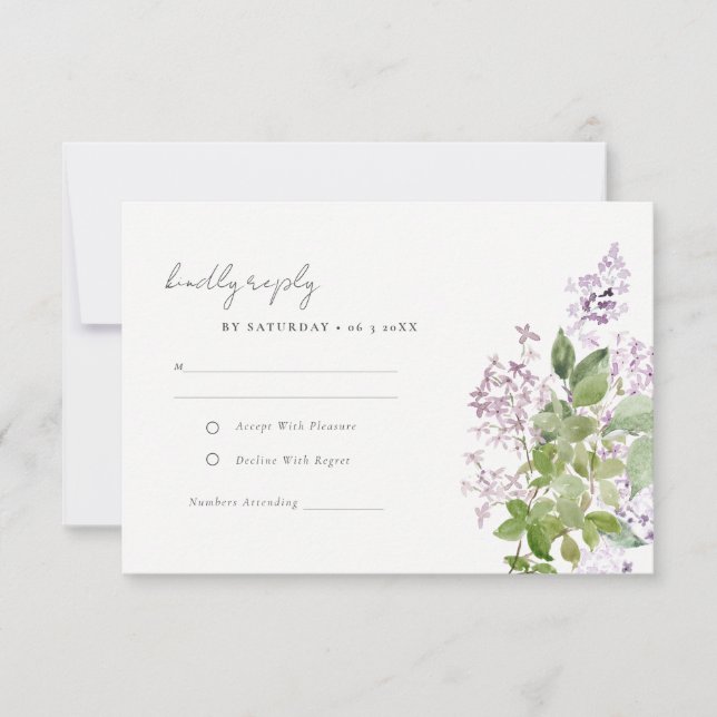 Chic Lilac Blommigt andedräkt Garden Wedding OSA Kort (Framsida)