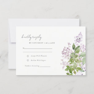 Chic Lilac Blommigt andedräkt Garden Wedding OSA Kort