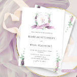 Chic Lilac Lila Pastel Blommigt Monogram Bröllop Inbjudningar<br><div class="desc">Höj din speciella dag med den här fantastiska bröllopsinbjudan, med en fantastisk vattenfärgsmonogramsfärgad vapensköld med delikata blommor i nykter av lila, lilak, dammig lila, , rosa och gräddande gult. Den vackert utarbetade vapenskölden visar parets initialer, symboliserar deras unika kärlek-historia, och ett skamligt band för lila med deras bröllop-datum eller namn....</div>