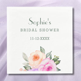 Chic Lilac  Rosa Bright Blommigt Möhippa Pappersservett