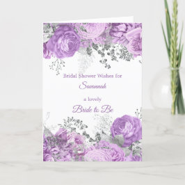 Chic Lilac Silver Blommigt Namn Möhippa Kort