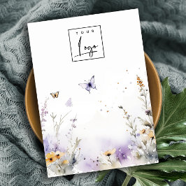 Chic Lilac Wildblomma Blank Logotyp Jewelry Visnin Visitkort