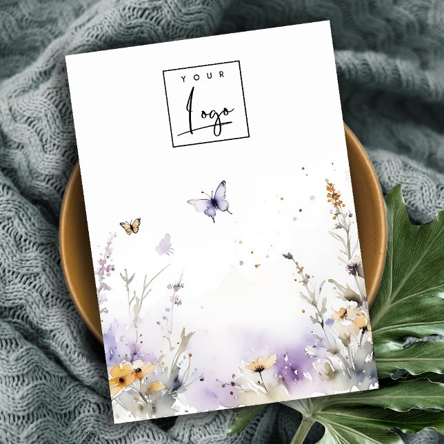 Chic Lilac Wildblomma Blank Logotyp Jewelry Visnin Visitkort (Skapare uppladdad)