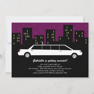 Chic Limousine Bachelorette Party-inbjudningar Inbjudningar