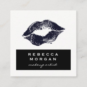 Chic Lipstick Blue Kiss Fyrkantigt Visitkort