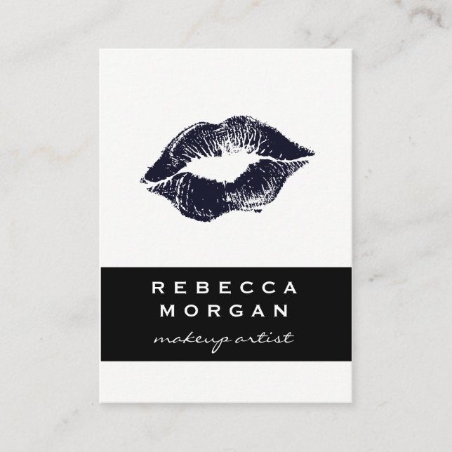 Chic Lipstick Blue Kiss Visitkort (Framsida)