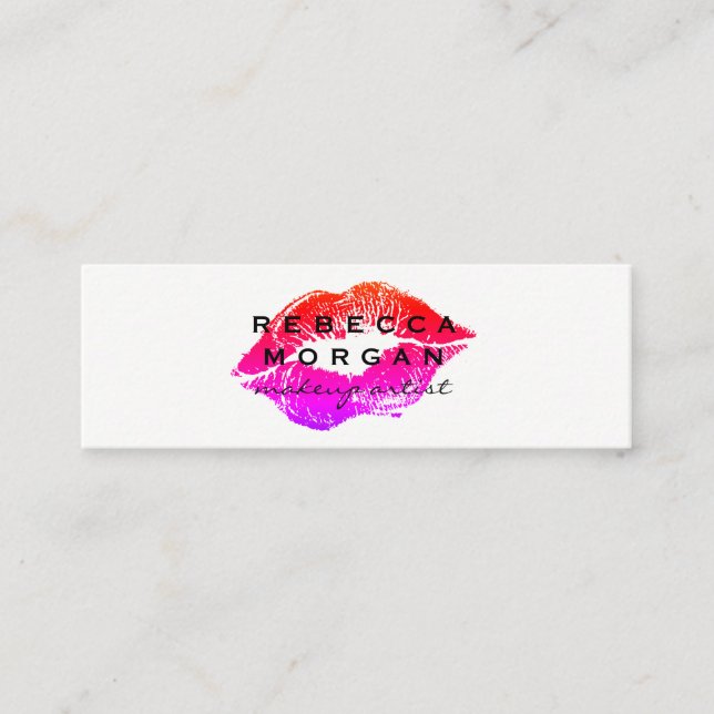 Chic Lipstick Kiss Mini Visitkort (Framsida)