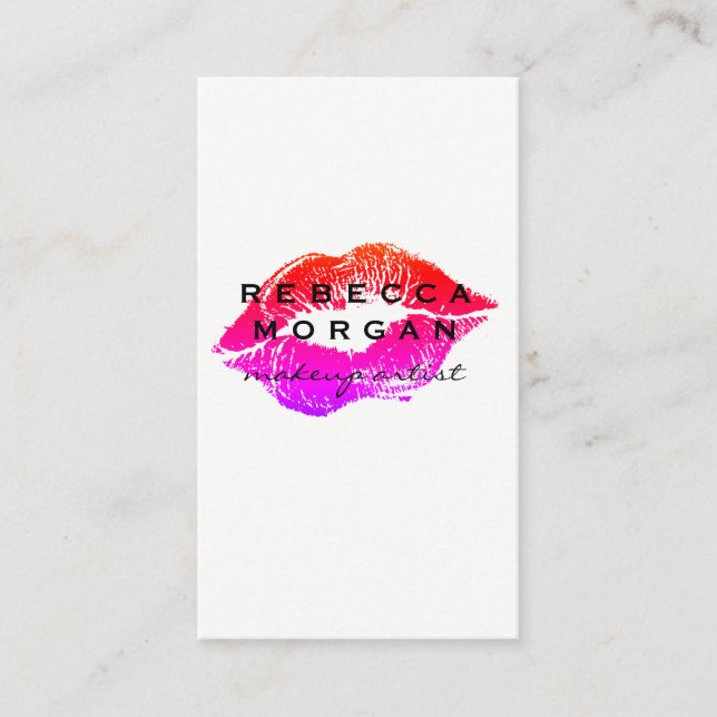 Chic Lipstick Kiss Visitkort (Framsida)