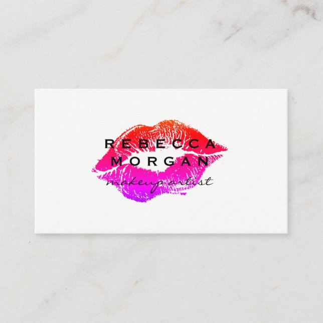 Chic Lipstick Kiss Visitkort (Framsida)
