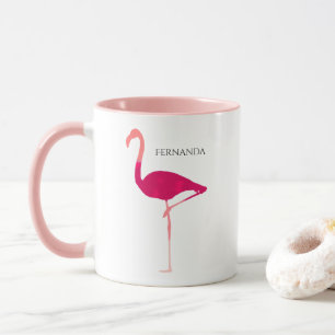 Chic ljus Flamingo för rosapersonligvattenfärg Mugg