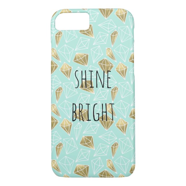 Chic ljust mint- och gulddiamantsken Case-Mate iPhone skal (Baksida)