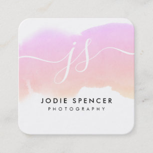 CHIC LOGOTYP elegant söt initial solnedgång vatte Fyrkantigt Visitkort