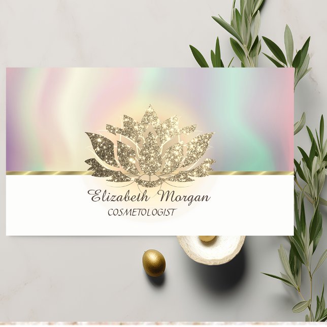 Chic Lotus Flower Guld Yoga Instructor Visitkort (Skapare uppladdad)