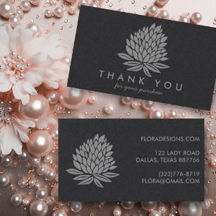 Chic Lotus Flowers Luxe Soft Grått Order Tack Visitkort