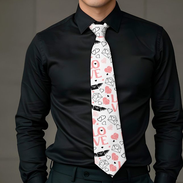 Chic Love Lettering Hand Drawn Heart Tie Slips (Chic Love Lettering Hand Drawn Heart Tie)