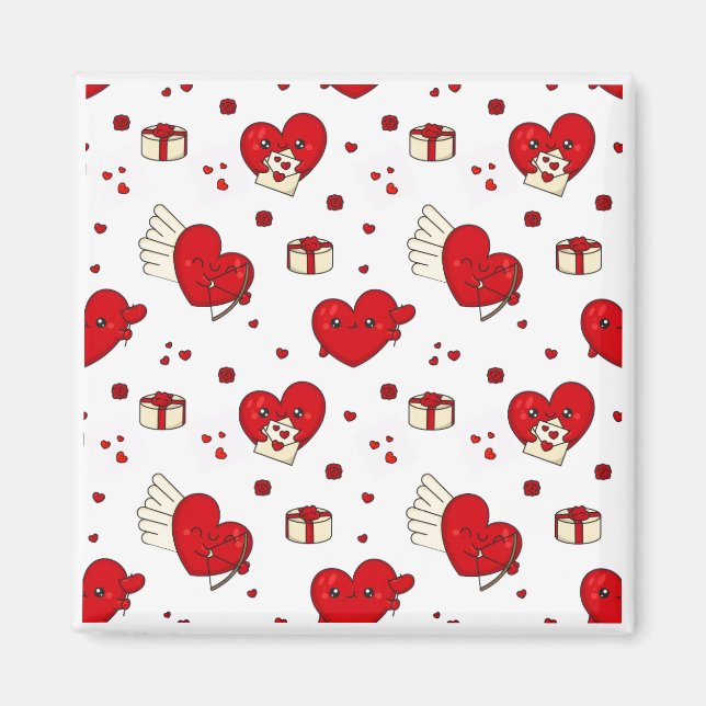 Chic Love-Themed Valentine’s Day Gift Red Heart Magnet (Framsidan)