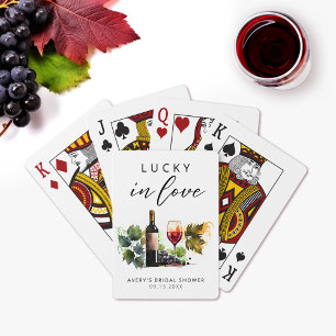 Chic Lucky In Love Watercolor Winery  Casinokort