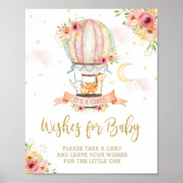 Chic Luftballong Cute Animals Önskemål för Baby Poster