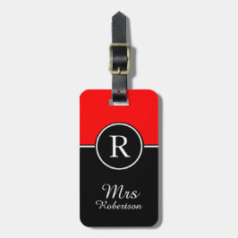 CHIC LUGGAGE/BAG MÄRKRE_MODERN "Mrs." 01 RED/BLACK Bagagebricka