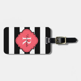 CHIC LUGGAGE/BAG TAG_MODERN 77 CORAL/BLACK/WHITE BAGAGEBRICKA