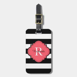 CHIC LUGGAGE/BAG TAG_MODERN 77 CORAL/BLACK/WHITE BAGAGEBRICKA