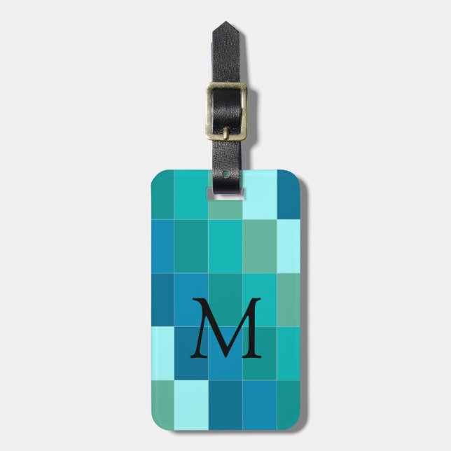 CHIC LUGGAGE/GIFT MÄRKRE_FÄRG BLOCK BLUE/AQUA BAGAGEBRICKA (Vertikal Framsida)