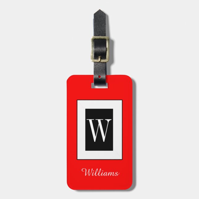 CHIC LUGGAGE TAG_BLACK/WHITE/01 RED BAGAGEBRICKA (Vertikal Framsida)