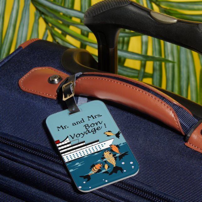 CHIC LUGGAGE TAG_Mr & Bon Voyage Cruise Bagagebricka (Framsida Insitu 1)
