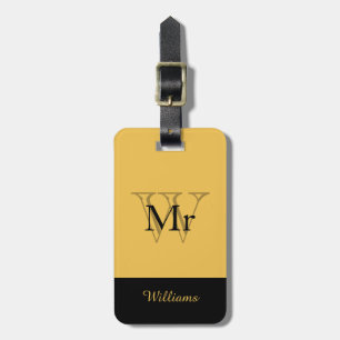 CHIC LUGGAGE TAG_"Mr" GULD/BLACK Bagagebricka