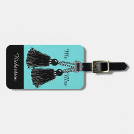 CHIC LUGGAGE TAG_"Mr & Mrs" BLACK TASSELS Bagagebricka