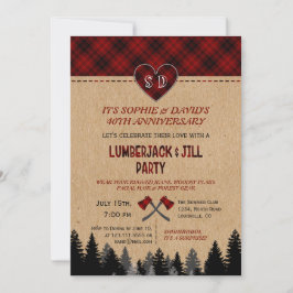 Chic LumberJack och Jill Bröllop 40-årsjubileum  Inbjudningar