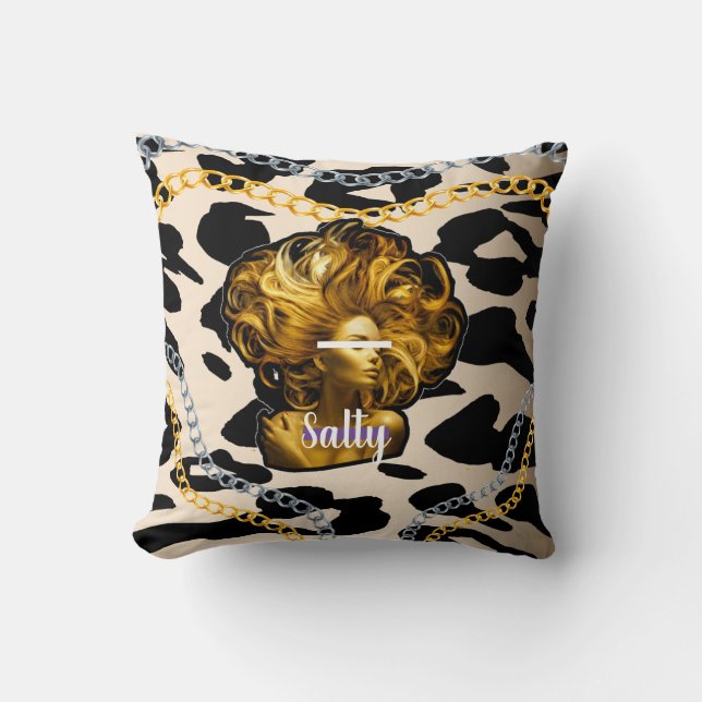 Chic Luxuriös Vild Salty Girl Bday Gift girly Kudde (Framsida)