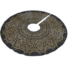 CHIC LUXURY BLACK & GULD CHRISTMAS DAMASK CLASSY B JULGRANSMATTA BORSTAD POLYESTER
