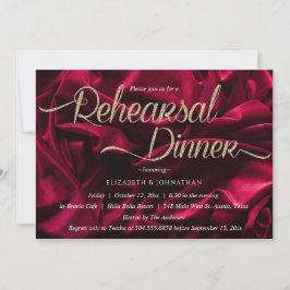 Chic Luxury Burgundy Minimal Rehearsal Middag Inbjudningar