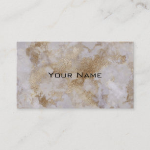 Chic Luxury Grått & Guld Marble Mönster Background Visitkort