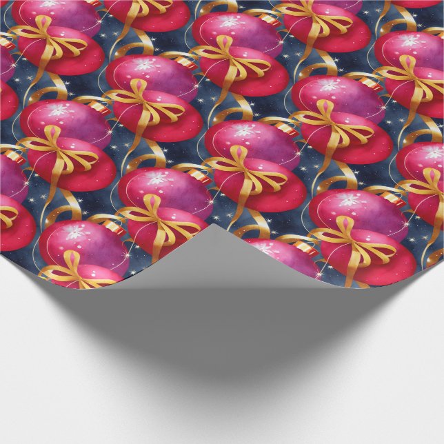 Chic Luxury jul Watercolor Lila Bauble Presentpapper (Hörn)