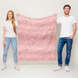 Chic Luxury Rosa Silver Glitter Fleecefilt