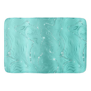 Chic Luxury Turcos Silver Glitter Mönster Badrumsmatta